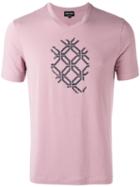 Giorgio Armani - Shallow V-neck T-shirt - Men - Spandex/elastane/viscose - 54, Pink/purple, Spandex/elastane/viscose