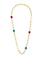Dolce & Gabbana Crystal Sphere Long Necklace, Metallic