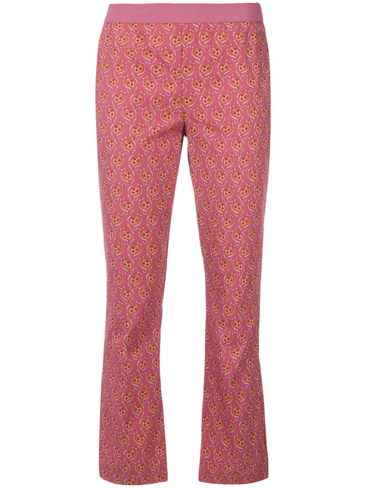 Twin-set Flared Paisley Trousers - Pink & Purple