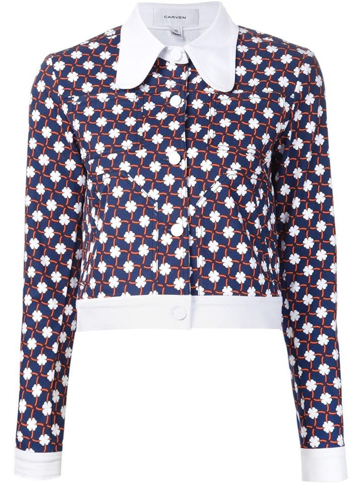 Carven Calico Print Crop Jacket