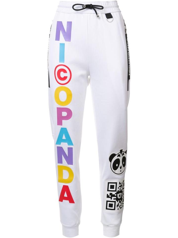 Nicopanda 'panda Nation' Track Pants, Size: Small, White, Cotton/polyester