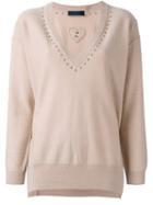 Twin-set V-neck Sweater, Women's, Size: Large, Nude/neutrals, Wool