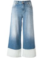 7 For All Mankind Panel-detail Cropped Jeans, Women's, Size: 27, Blue, Cotton/spandex/elastane