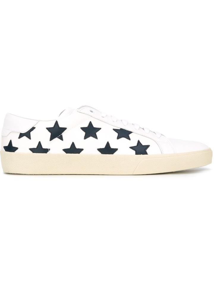 Saint Laurent Court Classic Sneakers, Men's, Size: 43.5, White, Leather/canvas/rubber