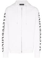 Mastermind Japan Logo Print Zipped Hoodie - White