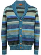 Missoni Striped V-neck Cardigan, Men's, Size: 52, Cotton/linen/flax