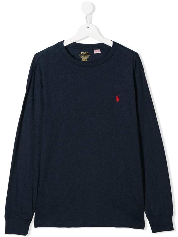 Ralph Lauren Kids Teen Logo Embroidered Jersey Top - Blue