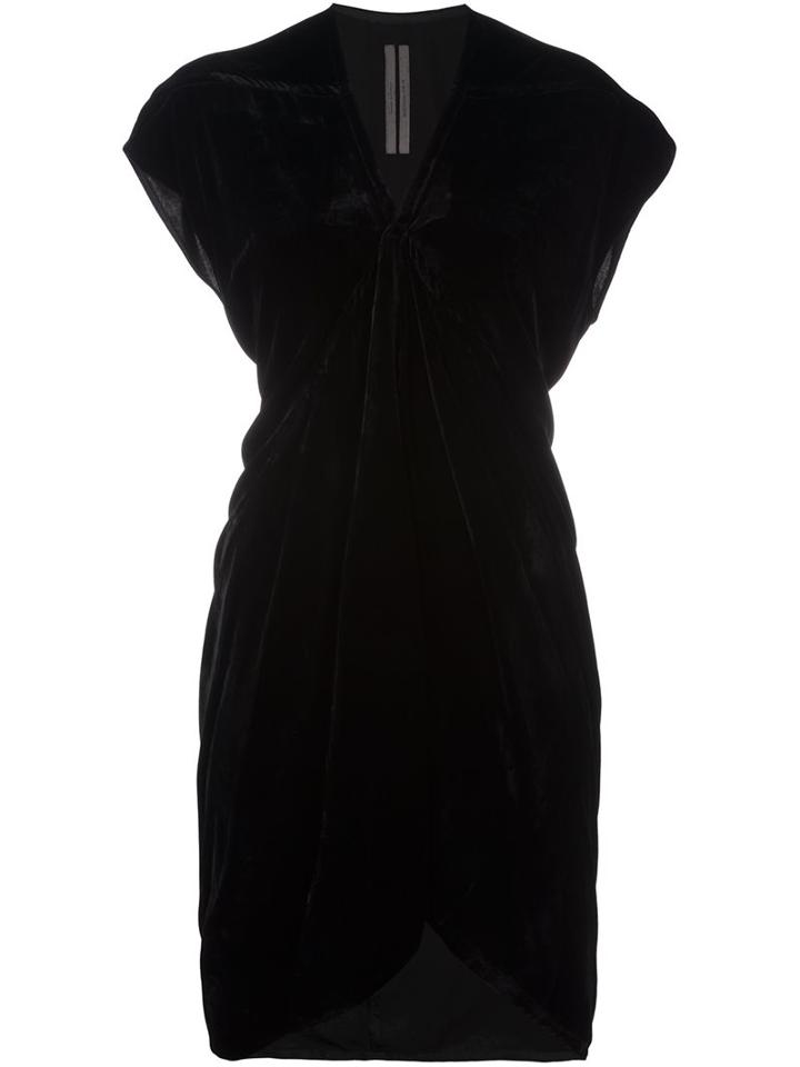 Rick Owens Draped V-neck Dress, Women's, Size: 38, Black, Viscose/silk