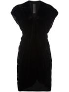 Rick Owens Draped V-neck Dress, Women's, Size: 38, Black, Viscose/silk