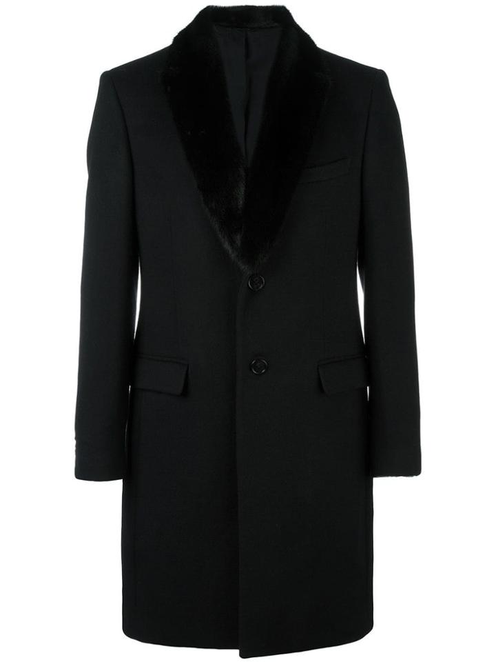Fendi Mink Fur Lapel Coat - Black