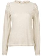 See By Chloé Ruffle Knit Sweater - Nude & Neutrals