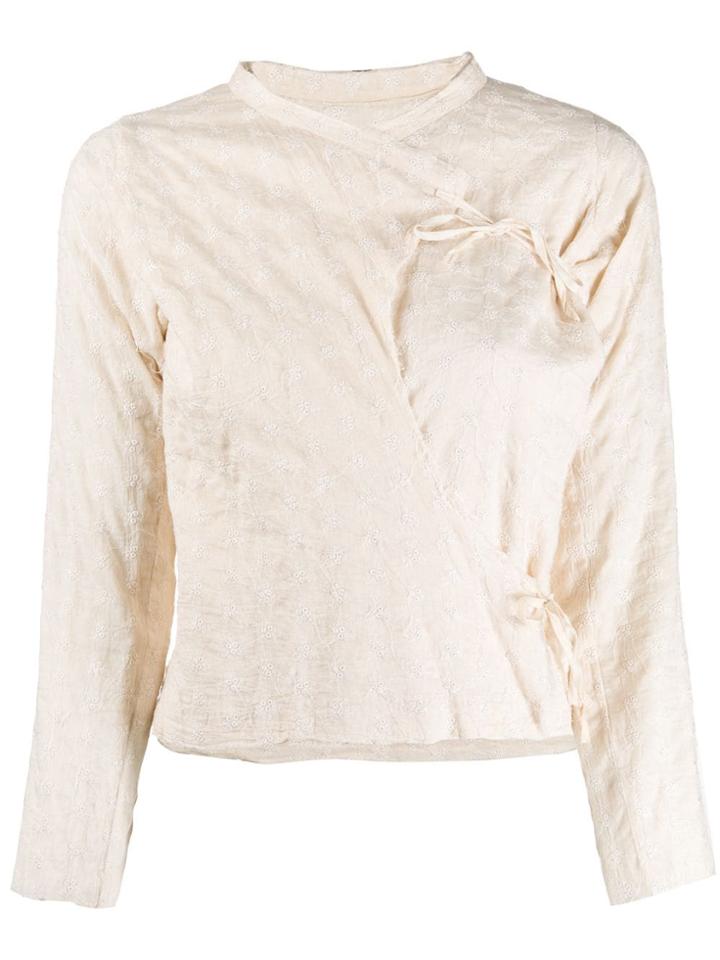 Junya Watanabe Comme Des Garçons Pre-owned 2000s Wrap-front Blouse -