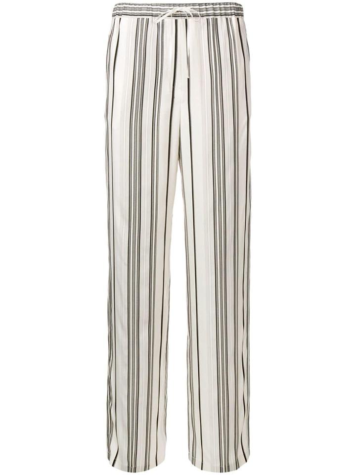 Jil Sander Striped Straight-leg Trousers - White