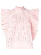 Ganni Embroidered Anglaise Blouse - Pink
