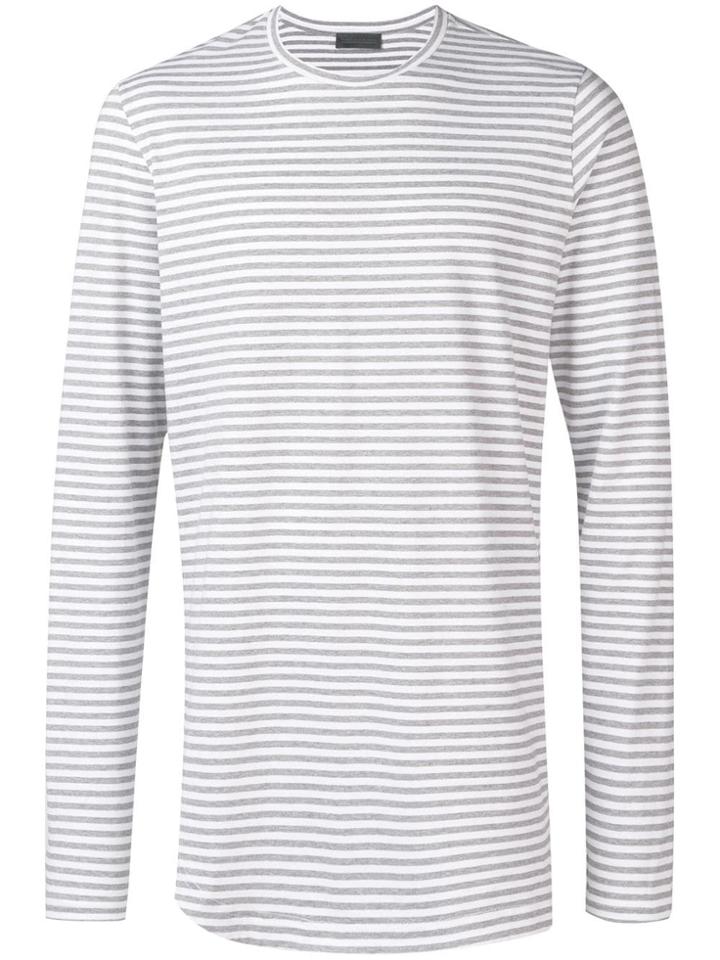 Diesel Black Gold Striped Long-sleeved T-shirt - White