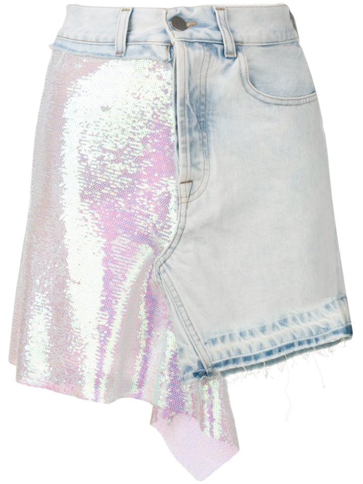 Circus Hotel Sequin Detail Skirt - Blue