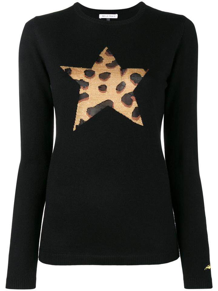 Bella Freud Leopard Star Knitted Jumper - Black