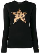 Bella Freud Leopard Star Knitted Jumper - Black