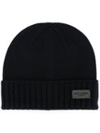 Saint Laurent Beanie Hat, Women's, Size: Large, Blue, Wool