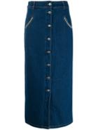 Ymc Maxi Denim Skirt - Blue
