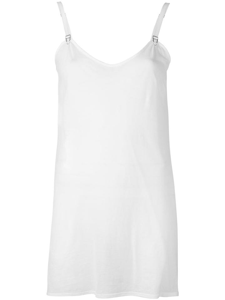 Murmur Long Cami Top, Women's, Size: Large, White, Silk/cotton