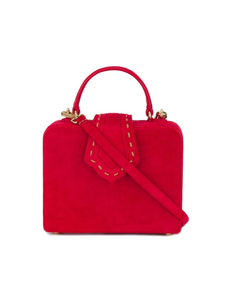 Mehry Mu Red Fey Small Suede Box Bag