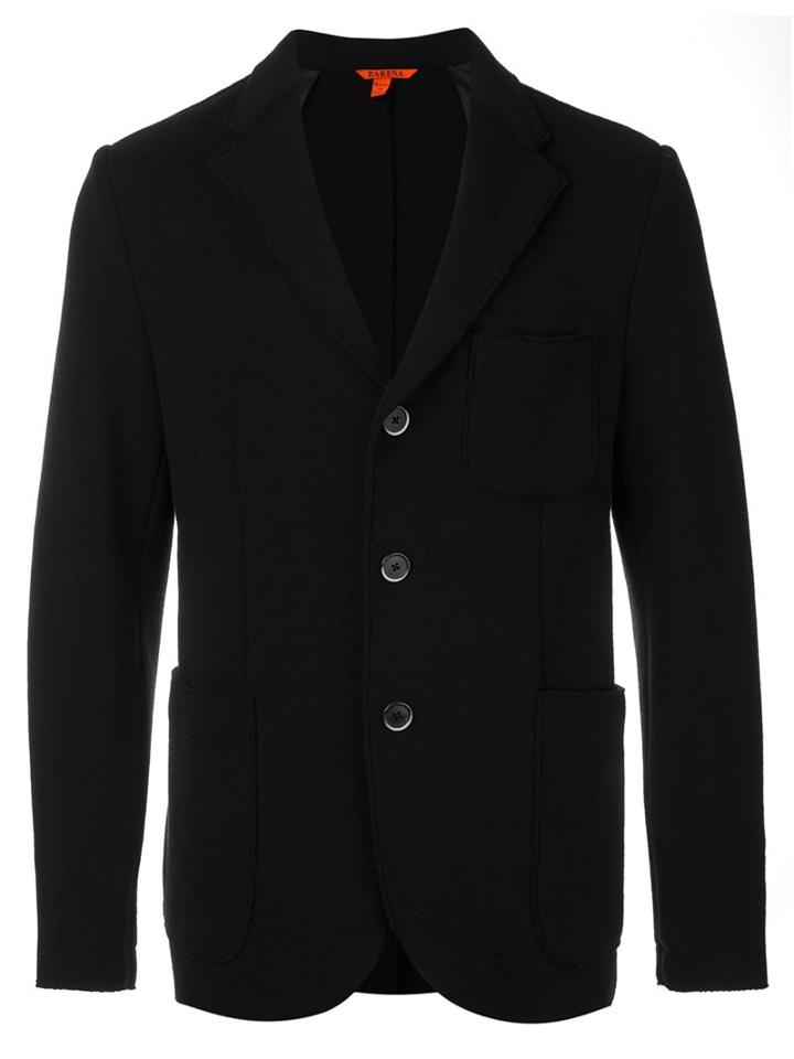 Barena Patch Pocket Blazer, Men's, Size: 52, Black, Cotton/acetate/viscose/wool