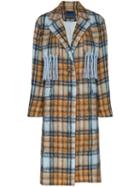 Sjyp Checked Fringe Detail Mid-length Coat - 108 - Multicoloured