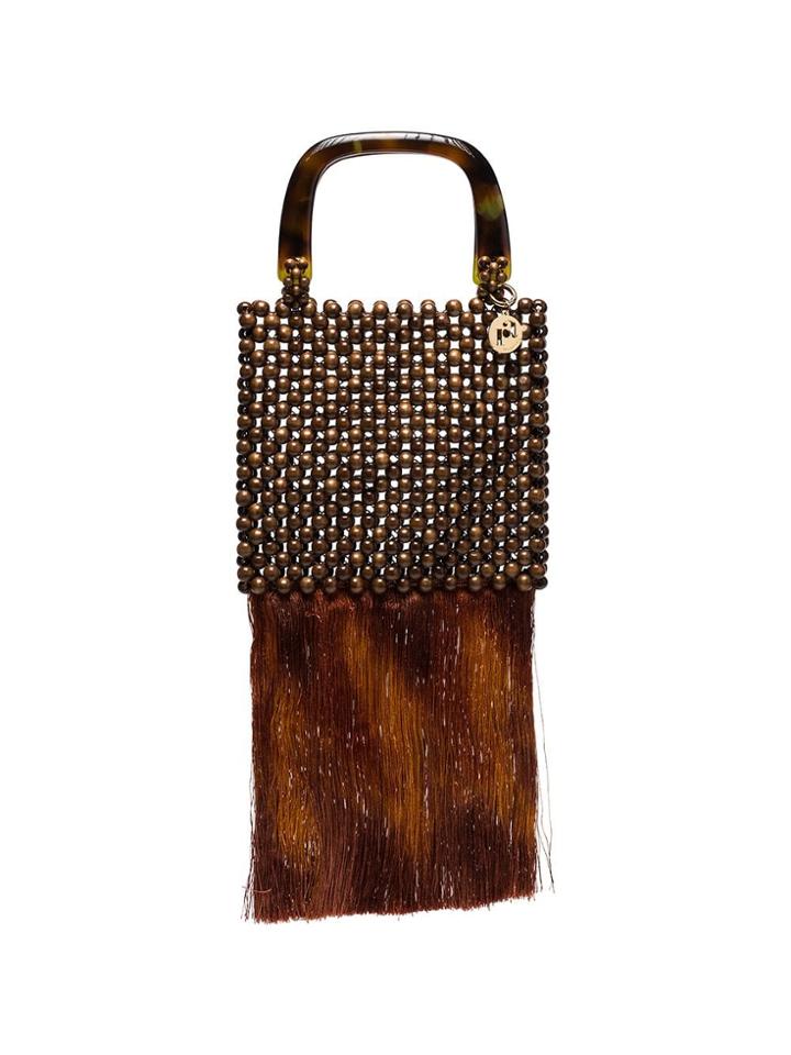 Rosantica Marv Bead Embellished Tote - Brown