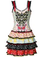 Alexander Mcqueen Floral Ruffle Dress - Multicolour
