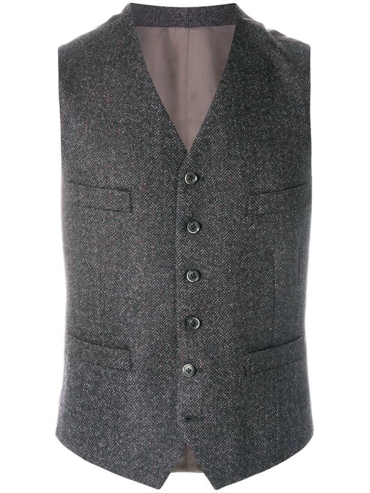 Caruso Classic Button Waistcoat - Brown