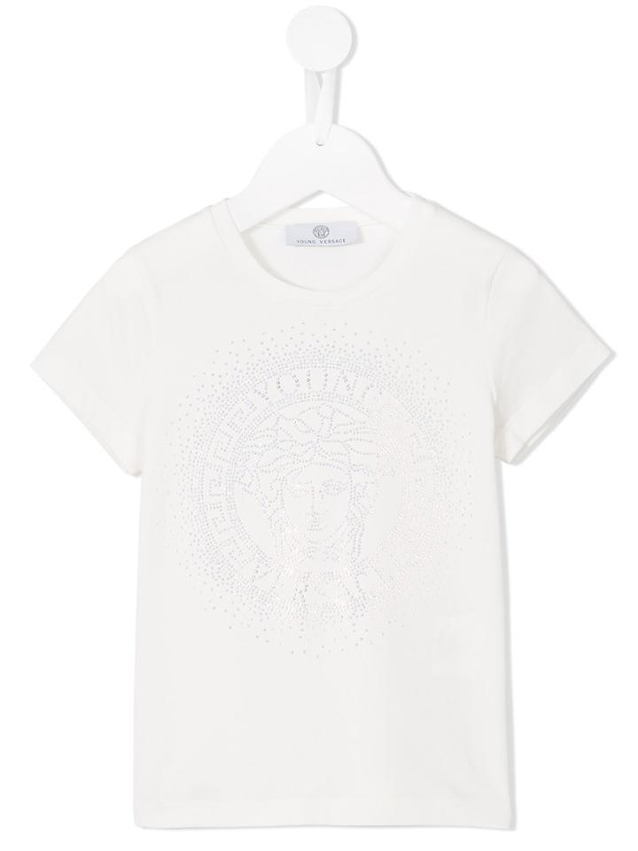 Young Versace Medusa T-shirt, Girl's, Size: 6 Yrs, White