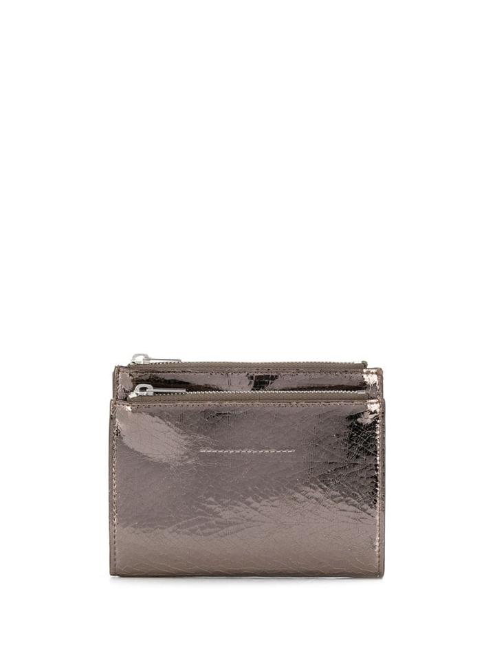 Mm6 Maison Margiela Reversed Logo Bi-fold Wallet - Metallic