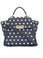 Zac Zac Posen - Studded Satchel - Women - Calf Leather/metal - One Size, Blue, Calf Leather/metal