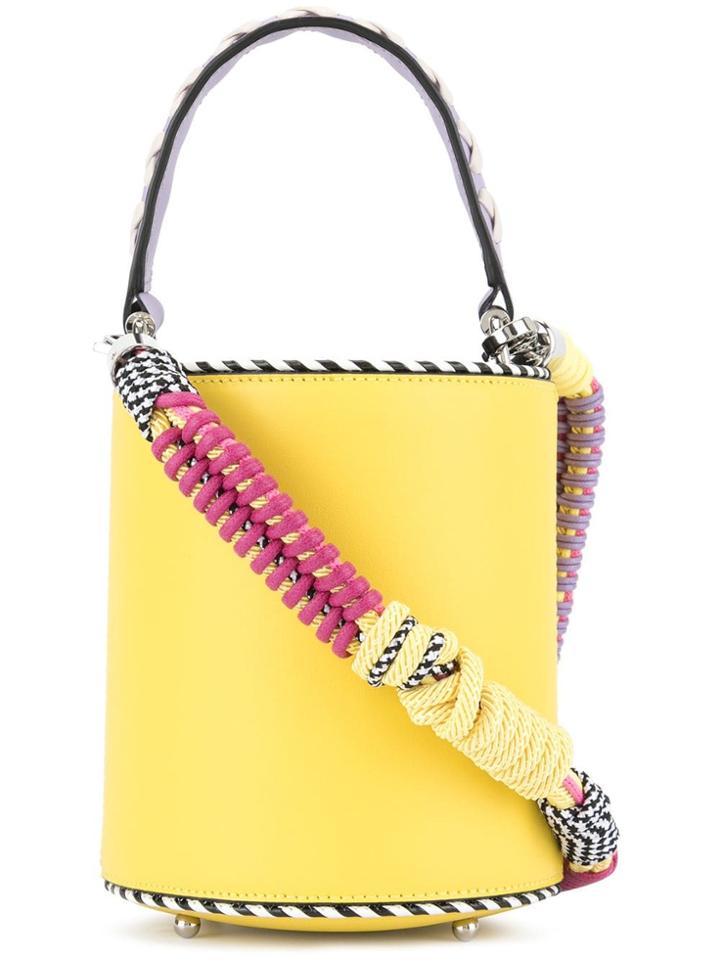 Les Petits Joueurs Striped Trim Bucket Bag - Yellow
