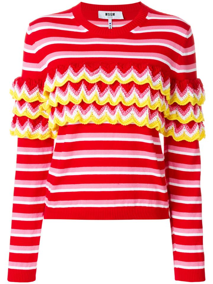 Msgm Crochet Striped Jumper - Multicolour