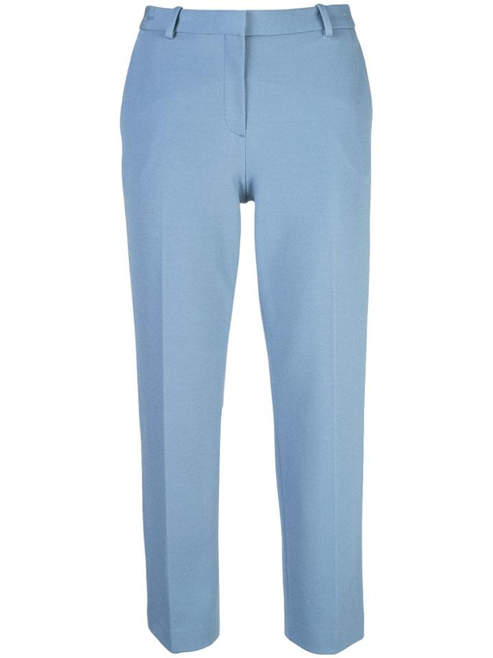 Theory Cropped Mid-rise Trousers - Blue