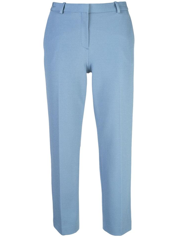 Theory Cropped Mid-rise Trousers - Blue