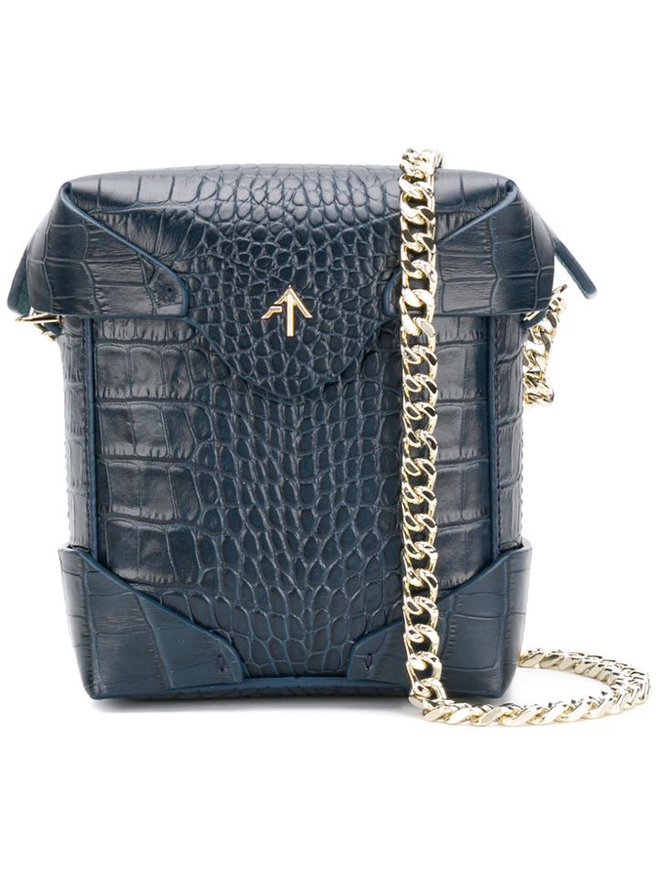 Manu Atelier Micro Pristine Cross Body Bag - Blue