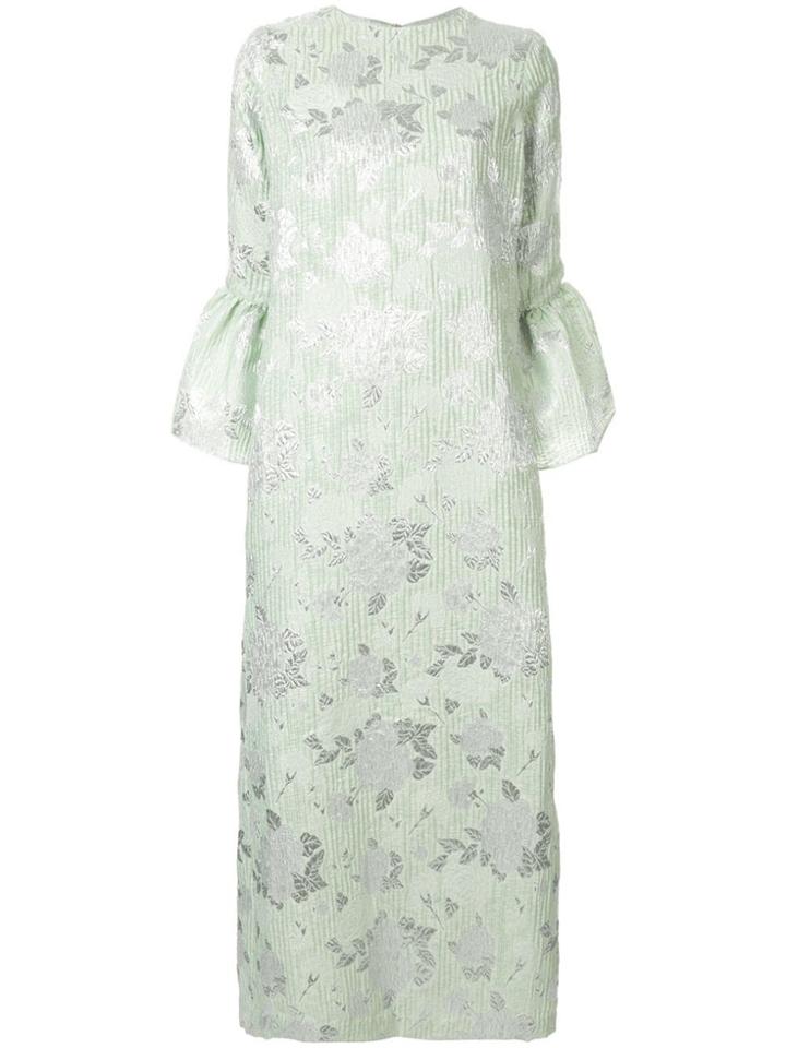 Bambah Camelia Floral Embossed Dress - Green