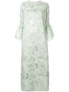 Bambah Camelia Floral Embossed Dress - Green