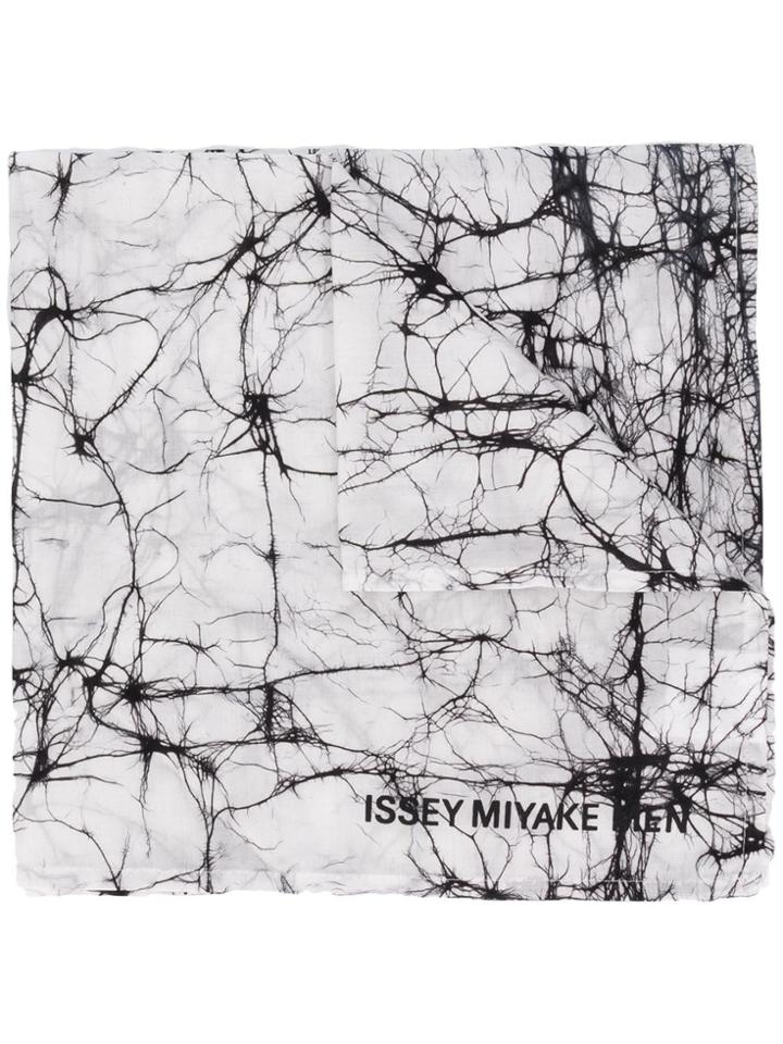 Issey Miyake Men Abstract Print Scarf - White