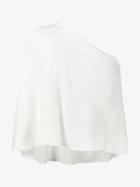 Roland Mouret Hurley One-shoulder Blouse, Women's, Size: 10, White, Viscose/acetate/spandex/elastane