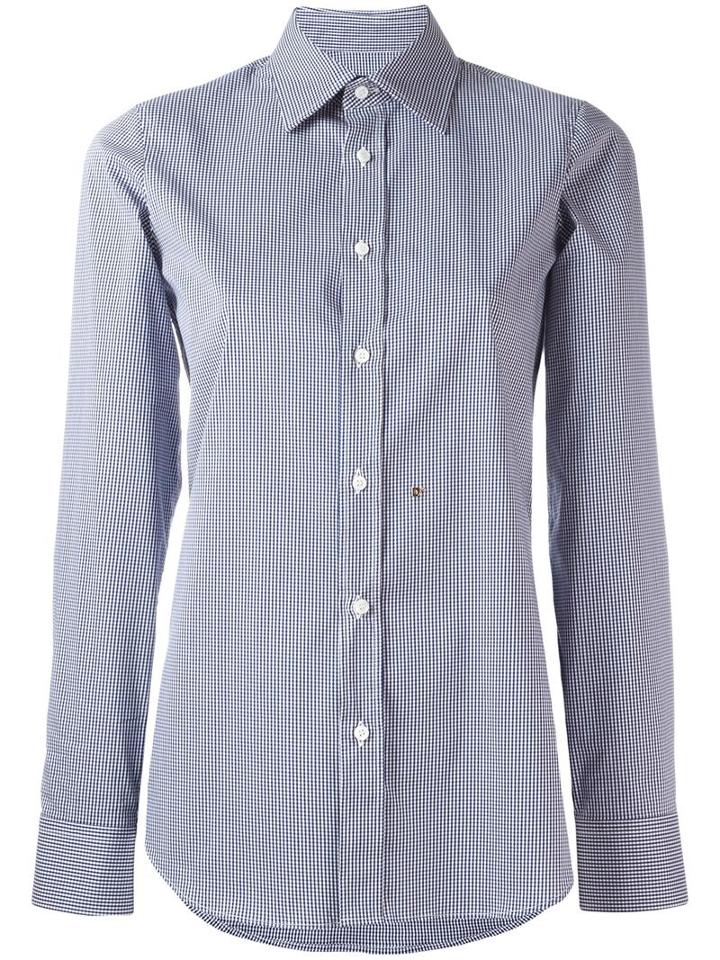 Dsquared2 Checked Pattern Shirt, Women's, Size: 42, Blue, Cotton/polyamide/spandex/elastane