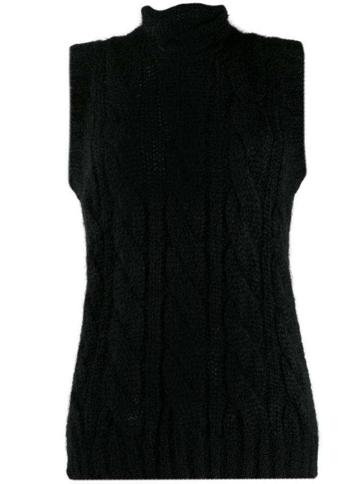 Prada Cable Knit Vest - Black