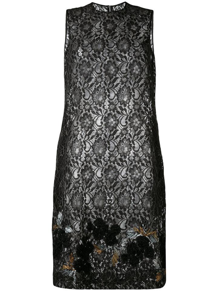Comme Des Garçons Tricot - Sheer Lace Shift Dress - Women - Polyester/rayon - M, Black, Polyester/rayon