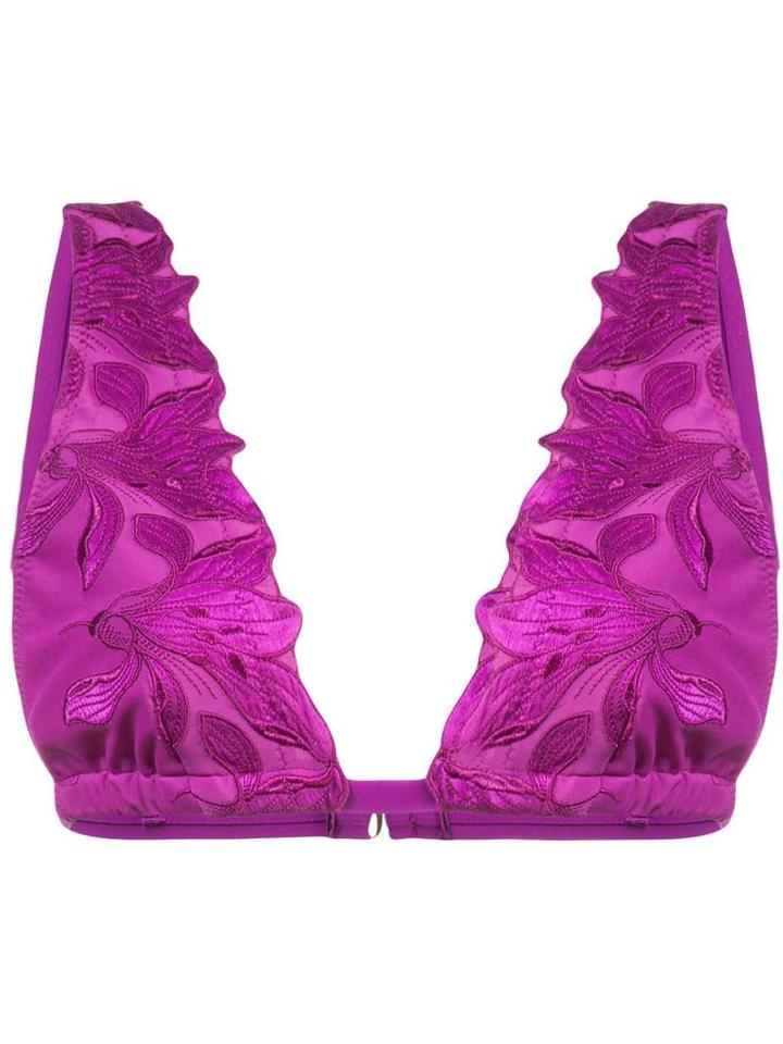 Fleur Du Mal Long Triangle Bikini Top - Pink