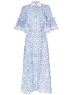 Evi Grintela Valerie Lace Detail Collared Midi Dress - White