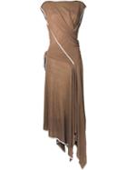 Scanlan Theodore Tied Wrap Maxi Dress, Women's, Size: Medium/large, Brown, Linen/flax