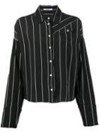 Derek Lam 10 Crosby Long Sleeve Pinstripped Silk Button-down Shirt
